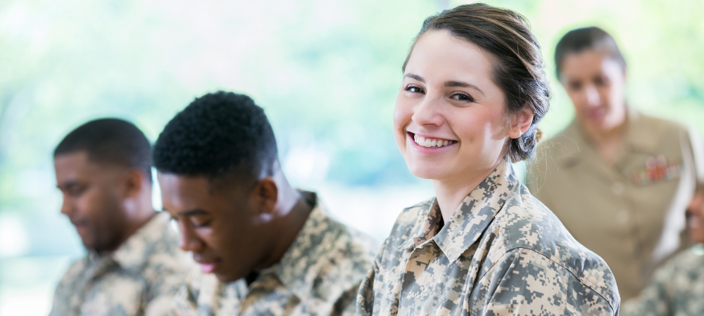 military students in classroom