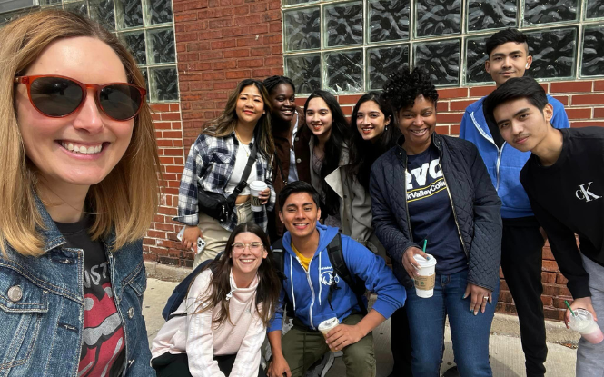 group of students and advisors during ISS field trip