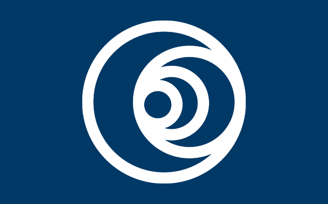 white RVC logo mark on dark blue background
