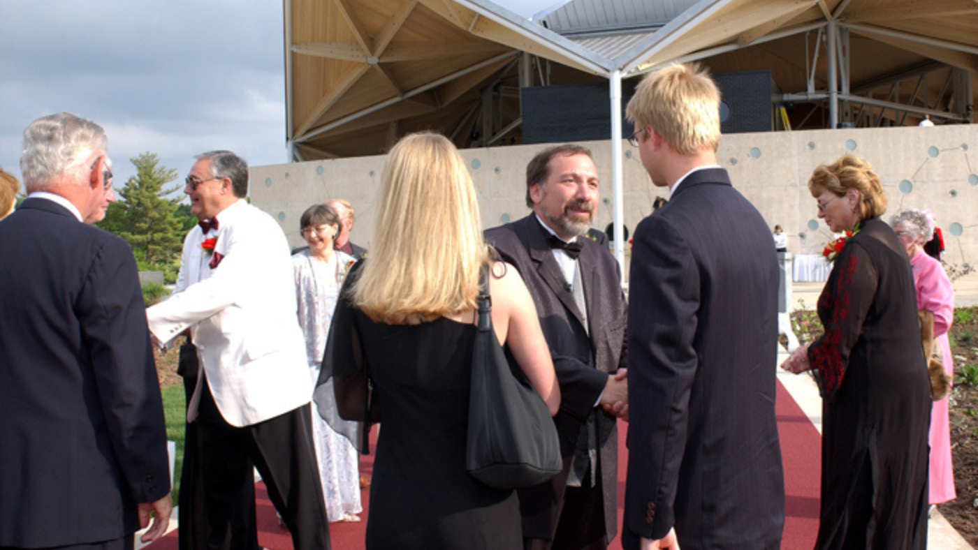 Mike Webb on the red carpet during RVC Starlight's roof-opening gala